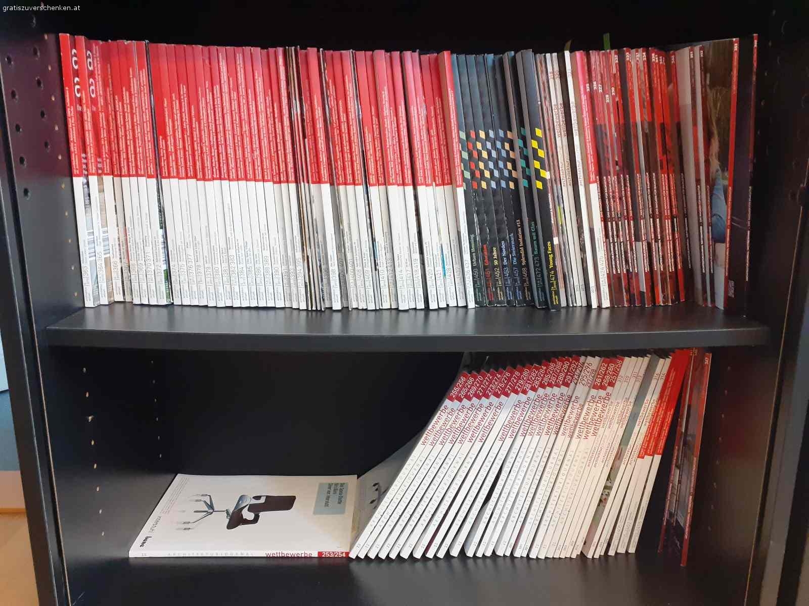 Architekturzeitschriften. Architekturjournal WETTBEWERBE Nr. 255-353

Architektur aktuell Nr. 363-474

österr. Gesellschaft für Architektur UMBAU Nr. 4-11

ARCHITECTURE-DETAIL A+D Nr. 10-24

NÖ gestalten Nr. 108-173