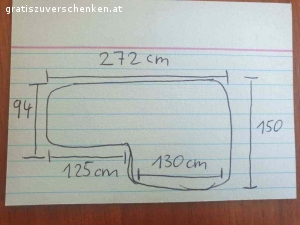 Wohnlandschaft, Couch, Sofa, große Eckcouch. Gut erhaltene etwa ein Jahr von den Vormietern benützte Couch. Nichtraucherhaushalt, keine Tiere.