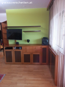 Wohnzimmer komplett. Tischlerarbeit;Kirsch /Mooreiche funiert,Selbstabholung